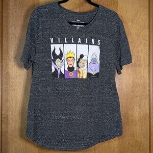 Women’s Disney 2xl Gray Villains Tunic Lightweight Tshirt